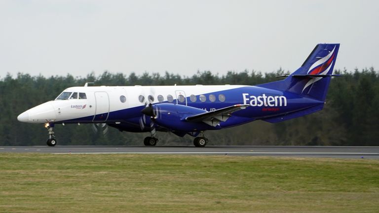 Un avion Eastern Airways à l'aéroport de Newcastle en 2020.
