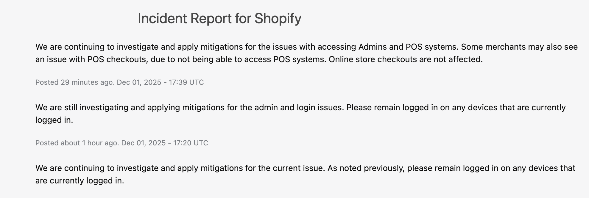 Statut de Shopify