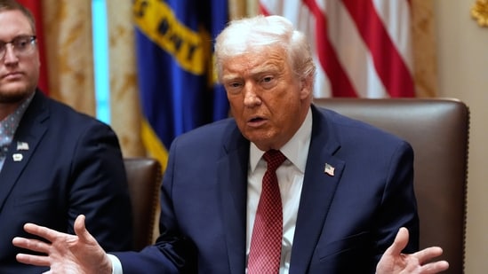 Donald Trump lors d'un échange sur les subventions agricoles à la Maison Blanche Donald Trump lors d'un échange sur les subventions agricoles à la Maison Blanche