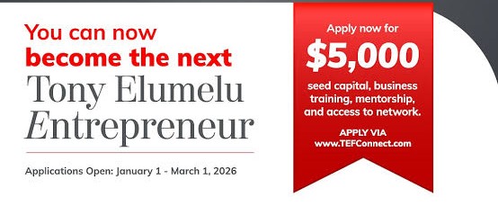 Appel à Candidatures : Bourse d'Entrepreneuriat Tony Elumelu 2026 - Saisissez votre Chance !