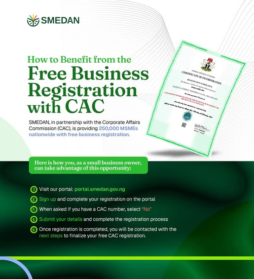 Appel à Candidatures : Inscription Gratuite au CAC pour les PME avec SMEDAN !
