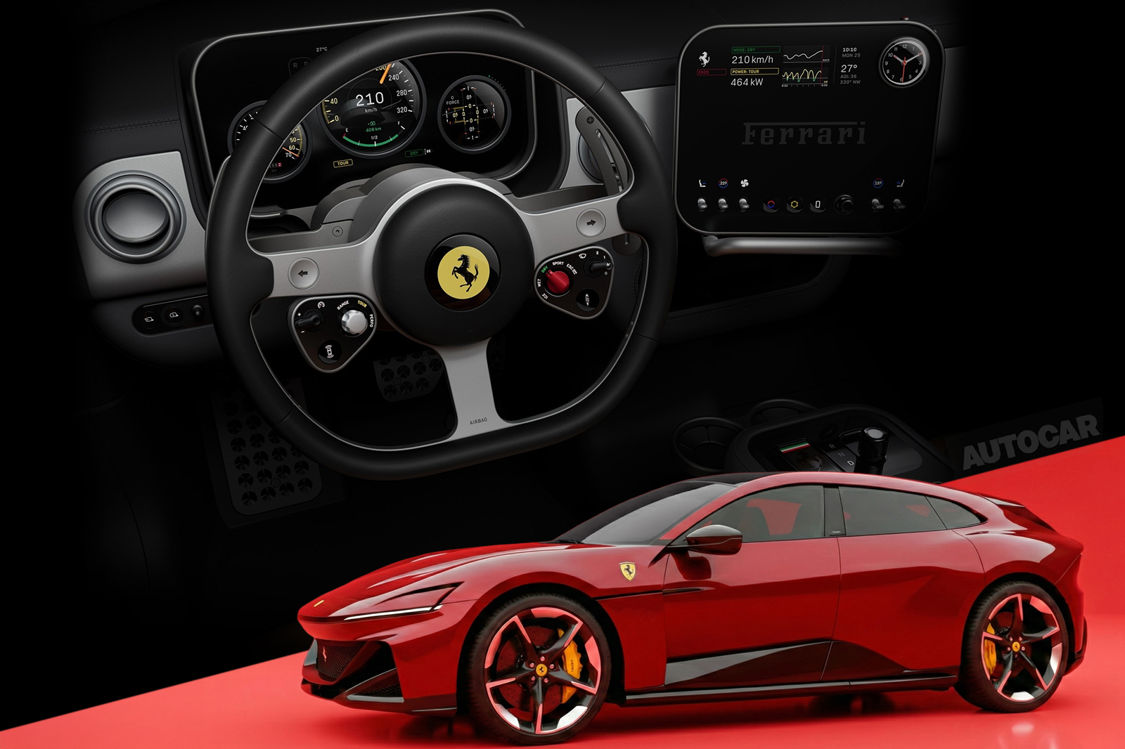 Ferrari Luce : Dévoilement de la nouvelle voiture électrique et d'un intérieur inspiré de l'iPhone !