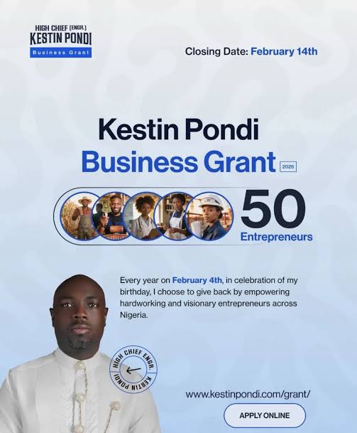Appel à Candidatures : Bourse d'Affaires Kestin Pondi 2026, 5 Millions de Naira à Gagner !