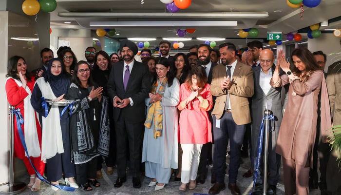 Le président de la Banque mondiale, Ajay Banga, lors de l'inauguration du bureau de l'International Finance Corporation (IFC) à Karachi