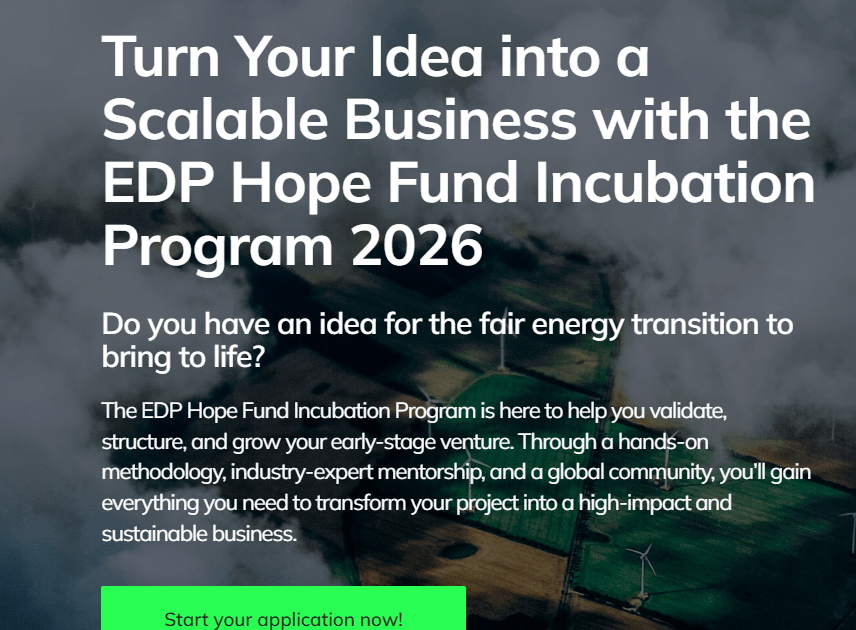 Appel à Candidatures : Programme d'Incubation En Ligne EDP Hope Fund 2026 - Rejoignez l'Aventure !